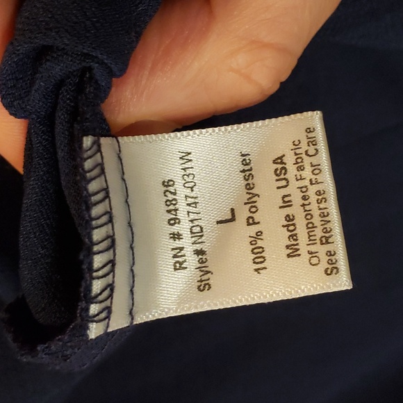 Threads & States Flowy Navy Overalls Sz L - Picture 7 of 7